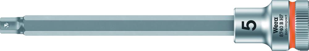 Cheie tubulara 3/8", pentru surub cu 6 canturi, 4x107mm, lung, Zyklop Nr. 8740 B HF, 05003032001, WERA - sefira.ro