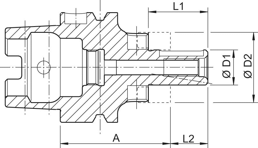 Dorn de fixare, combinat, pentru freze, HSK-A63, 16mm, A60, DIN69893A, FORTIS - sefira.ro