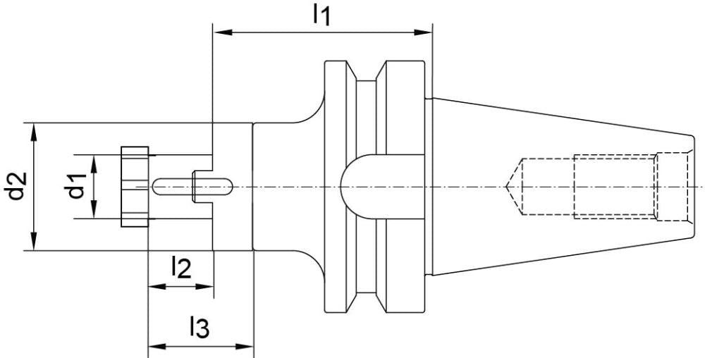 Dorn de fixare, combinat, pentru freze, BT40, 16mm, A55, JISB6339, FORTIS - sefira.ro
