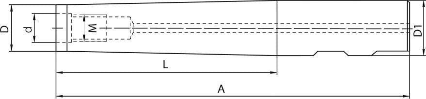 Prelungitor conic pentru freze cu filet, DIN69871 AD/B, D16x60mm, M8, FORTIS - sefira.ro