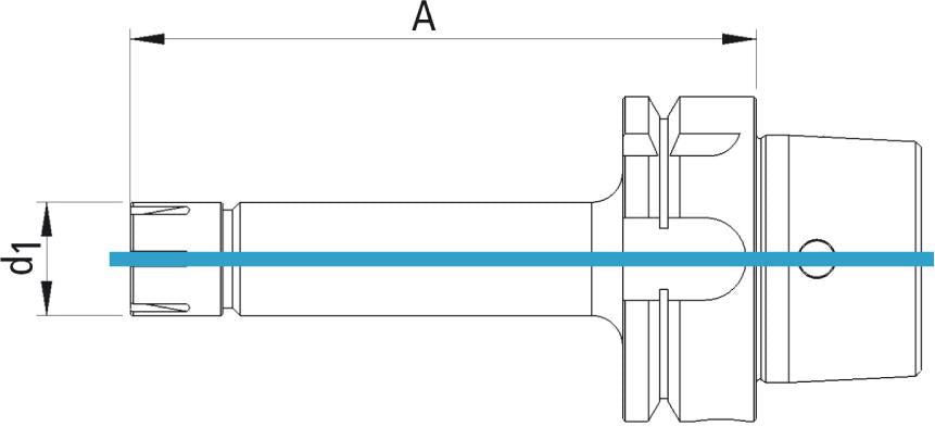 Mandrina pentru bucsa elastica ER Mini D69893A HSK-A63 ER11Mx100, FORTIS - sefira.ro