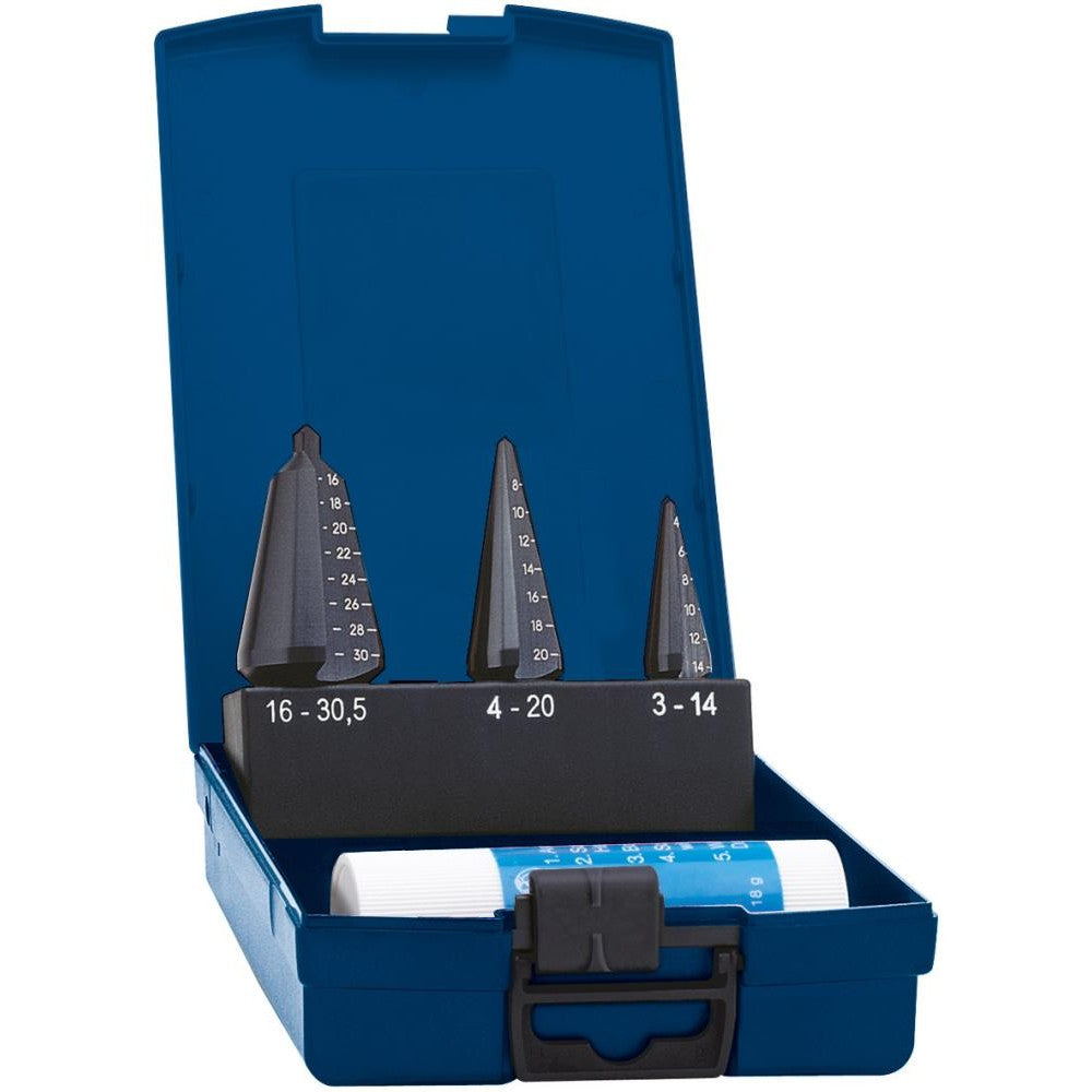 Set burghie HSS in trepte, pentru tabla, TiAlN, set 3-30.5mm, 3 buc, FORUM - sefira.ro