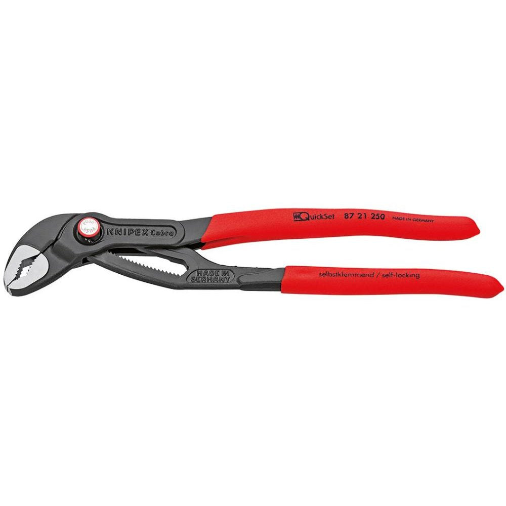 Cleste pentru instalatori Cobra® QuickSet, 250mm, pentru tevi 2 inch, 87 21 250, KNIPEX - sefira.ro