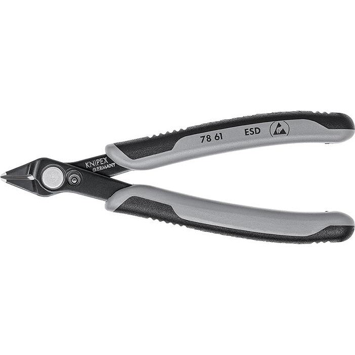 Cleste cu tais lateral protectie ESD, pentru electronisti Super Knips®, 125mm, brunat, 78 61 125 ESD, KNIPEX - sefira.ro