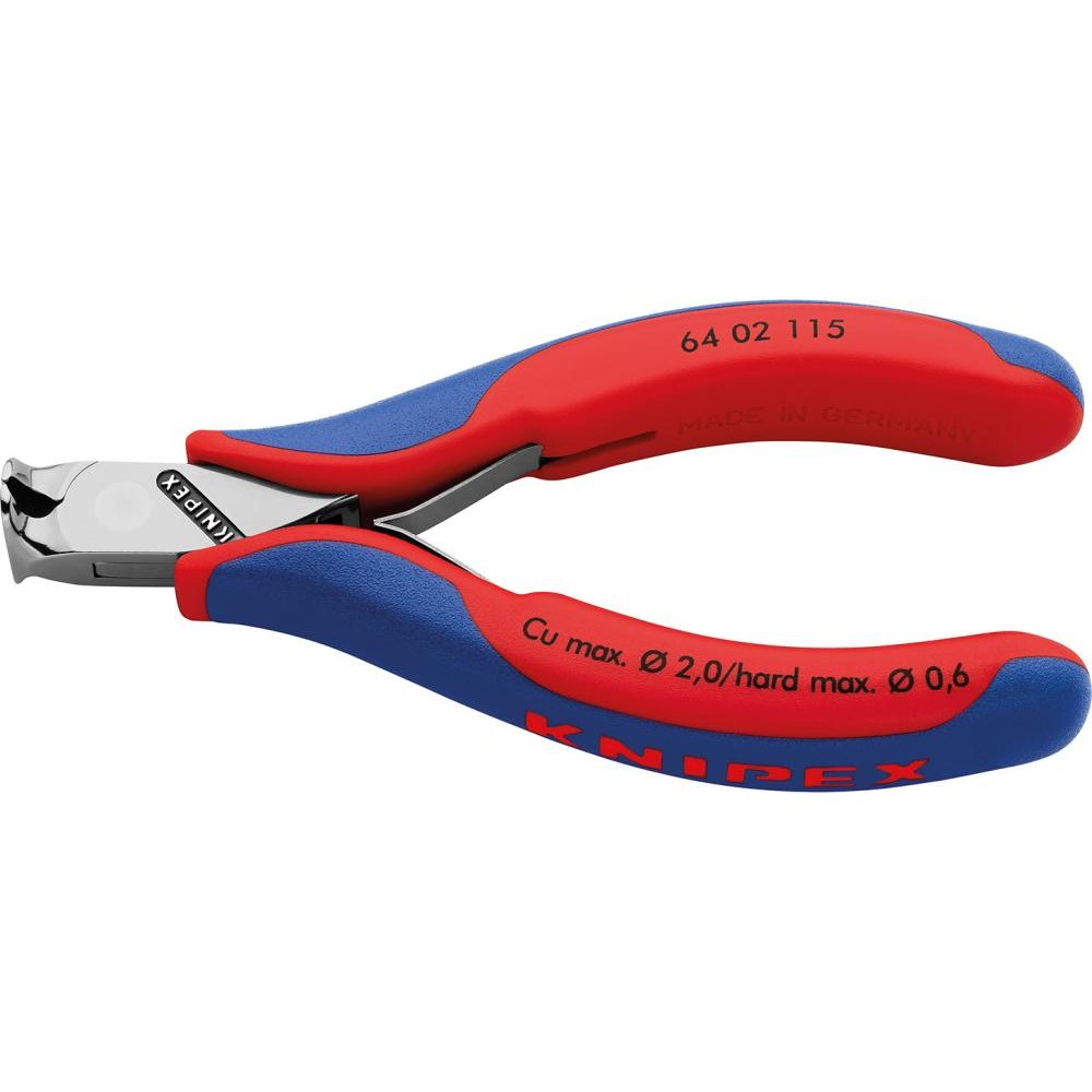 Cleste cu tais frontal pentru electronisti, 115mm, cap polisat, cu inclinare, 64 02 115, KNIPEX - sefira.ro