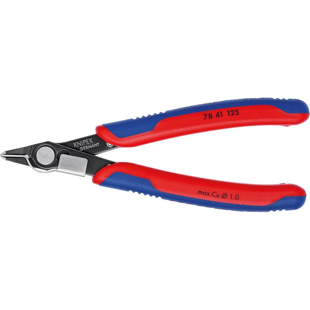 Cleste cu tais lateral pentru electronisti Super Knips®, 125mm, fara inclinare, cap subtire, 78 41 125, KNIPEX - sefira.ro