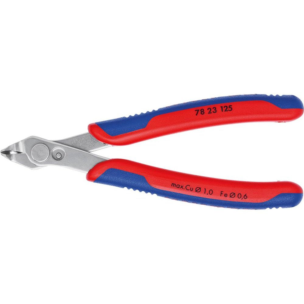 Cleste cu tais lateral pentru electronisti Super Knips®, 125mm, varfuri inclinate la 60°, 78 23 125, KNIPEX - sefira.ro