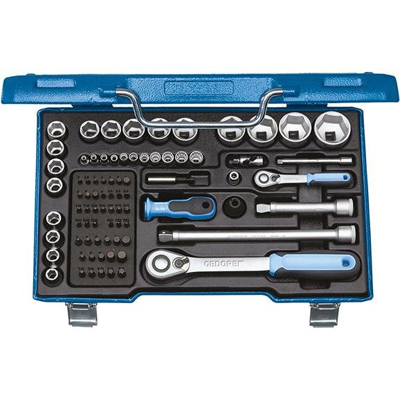 Set chei tubulare 1/4" si 1/2", 81 buc, 6-12 canturi, Nr. 19 V20 U-20, GEDORE - sefira.ro