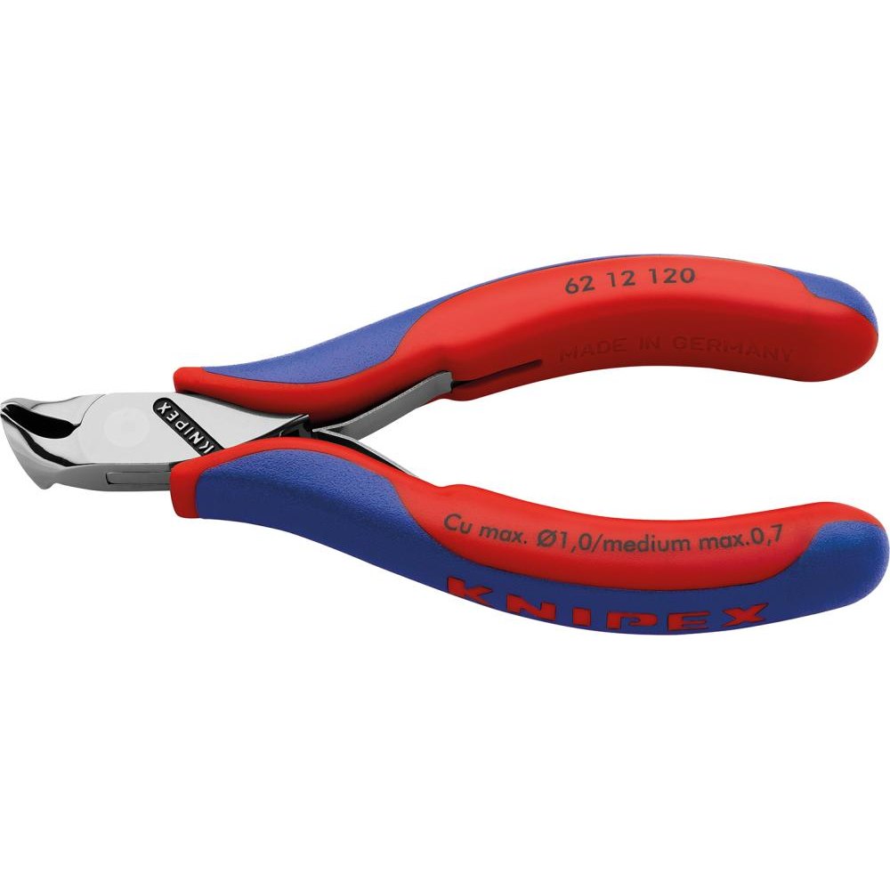 Cleste cu tais frontal pentru electronisti, 120mm, cap polisat, 62 12 120, KNIPEX - sefira.ro