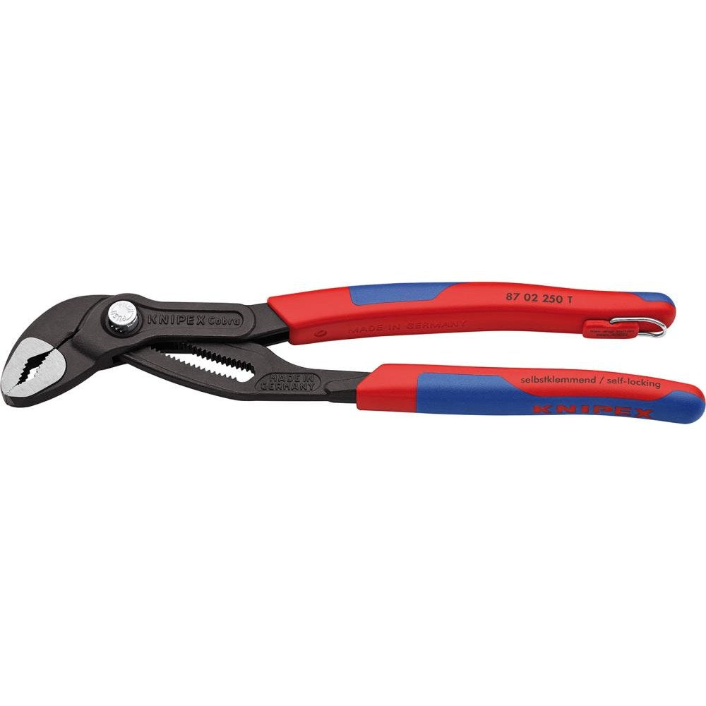 Cleste pentru instalatori Cobra®, cu inel de fixare, 250 mm, 87 02 250 T, KNIPEX - sefira.ro