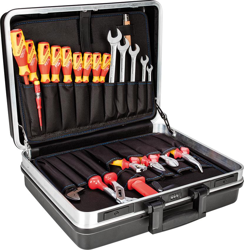 Trusa scule VDE, set 74 piese, in geamantan de plastic, 1041-003, GEDORE - sefira.ro