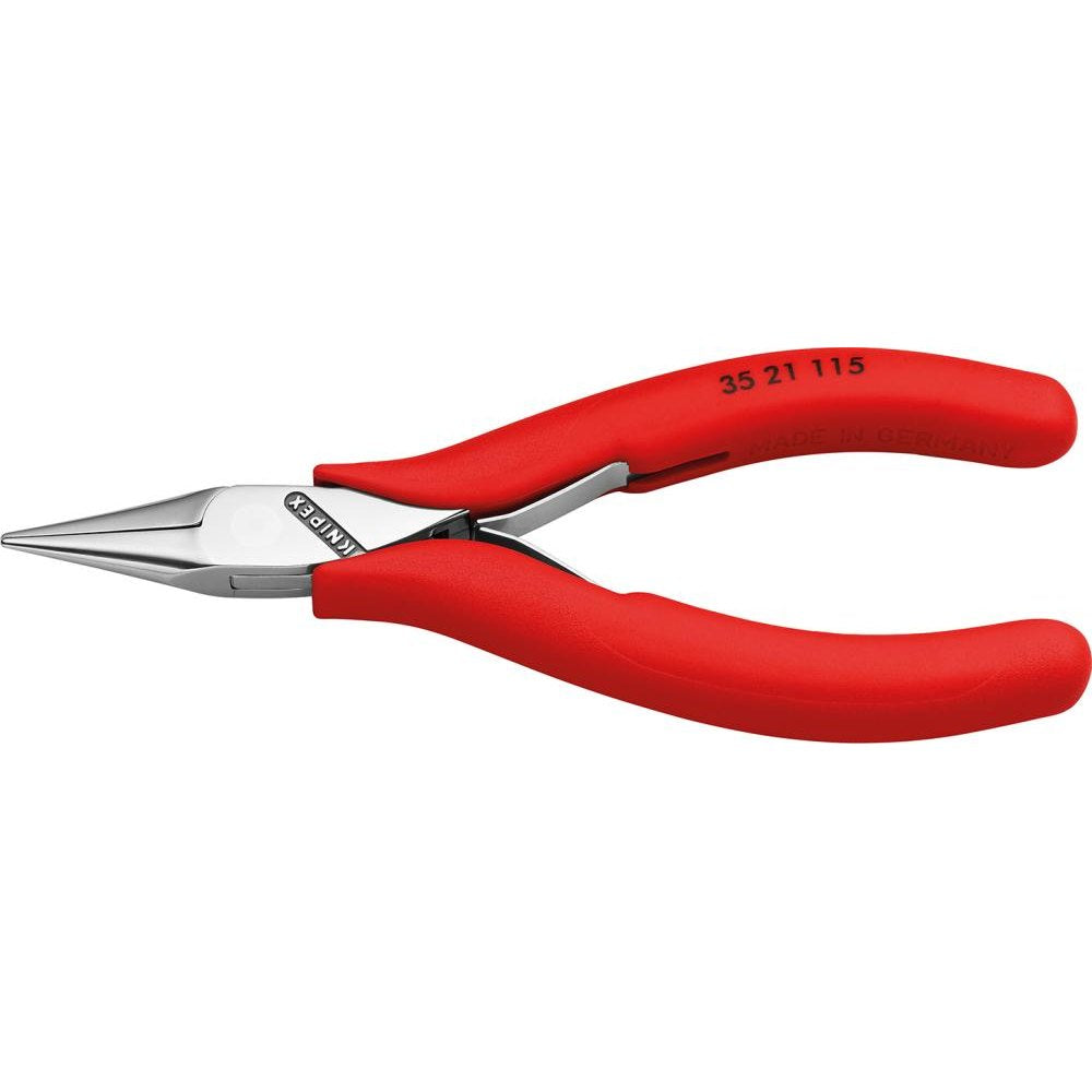 Cleste de prindere pentru electronisti, 115mm, bacuri plate semirotunde, 22.5mm, netede, 35 21 115, KNIPEX - sefira.ro