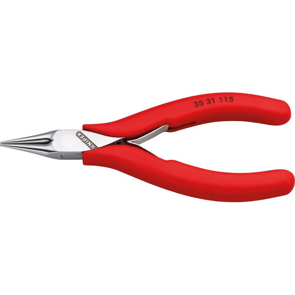 Cleste de prindere pentru electronisti, 115mm, bacuri ascutit-rotunde 22.5mm, netede, 35 31 115, KNIPEX - sefira.ro