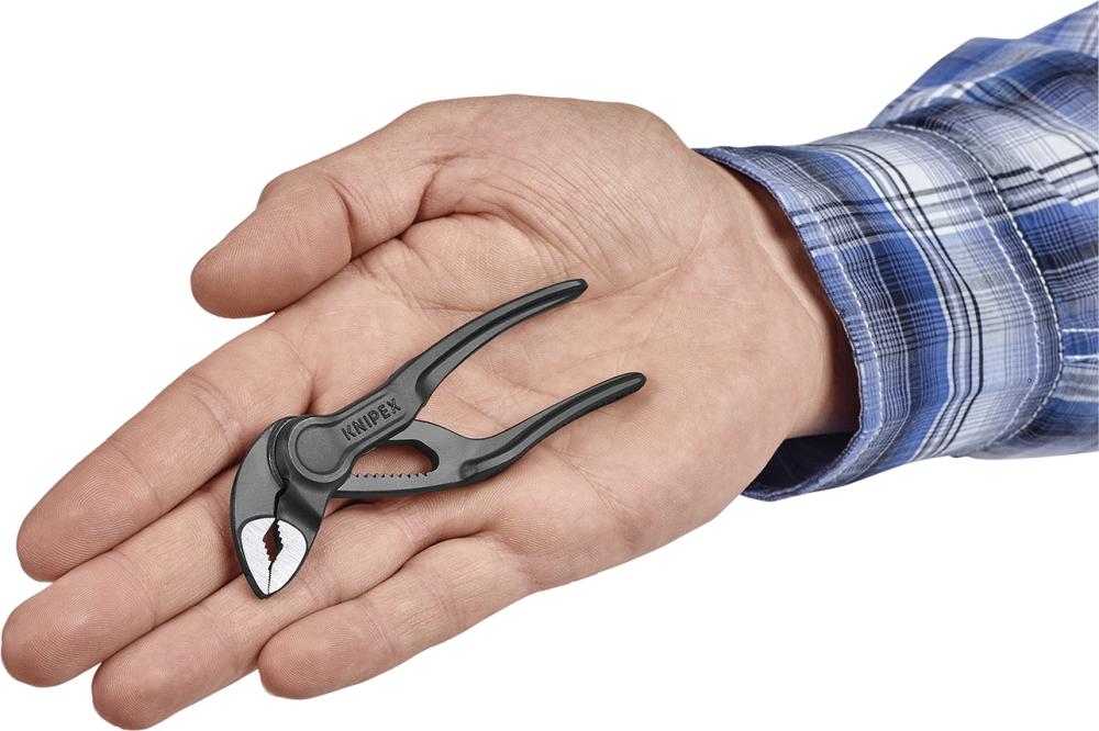 Cleste pentru instalatori Cobra® XS, 100 mm, pentru conducte 1 inch, 87 00 100, KNIPEX - sefira.ro