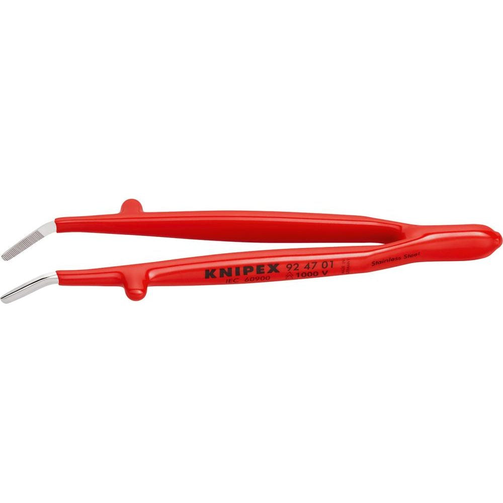 Penseta de precizie, varfuri inclinate, tocite, izolata VDE, 142mm, 92 47 01, KNIPEX - sefira.ro