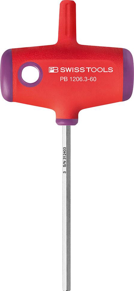 Cheie hexagonala cu maner T 2x60mm, SWISS TOOLS - sefira.ro