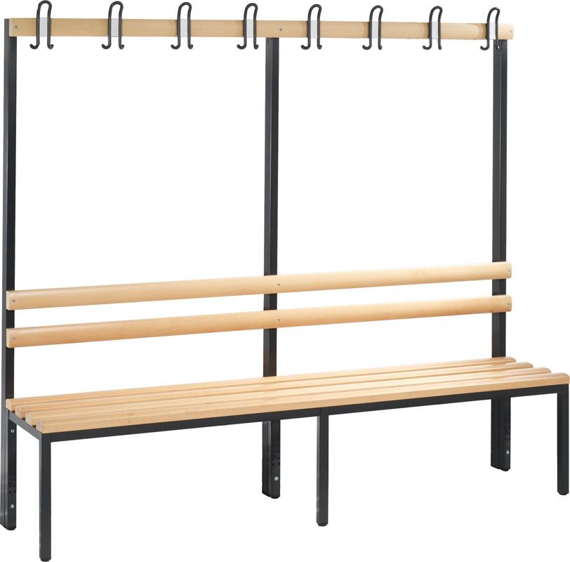 Banca lemn RAL 7021 1650x1000x403mm 4 cârlige - sefira.ro