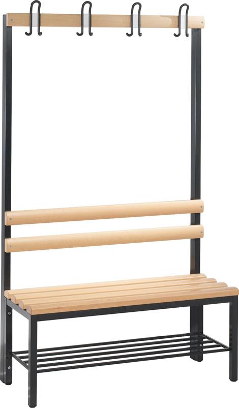 Banca lemn RAL 7021 1650x1000x403mm 4 cârlige - sefira.ro