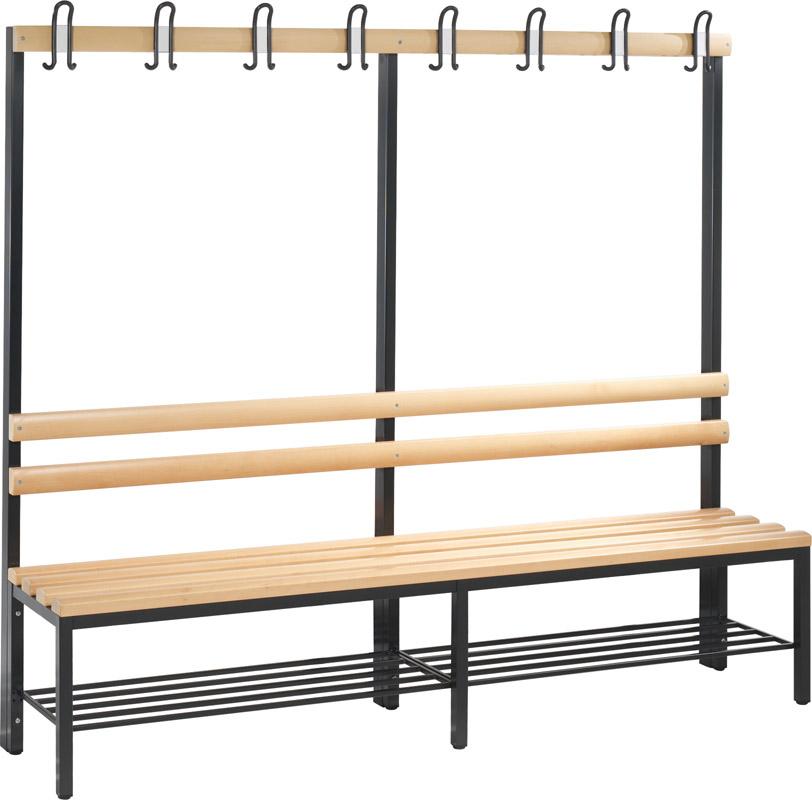 Banca lemn RAL 7021 1650x1000x403mm 4 cârlige - sefira.ro