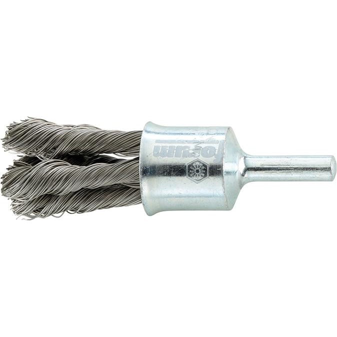 Perie de sarma din otel tip pensula, Ø perie 20mm, coada 6mm, sarma 0.35x29mm impletita, FORUM - sefira.ro