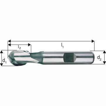 Freza cap sferic, extra scurta, HSS-Co8% 11.0mm, N, 2 tasuri, FORUM (LICHIDARE STOC) - sefira.ro