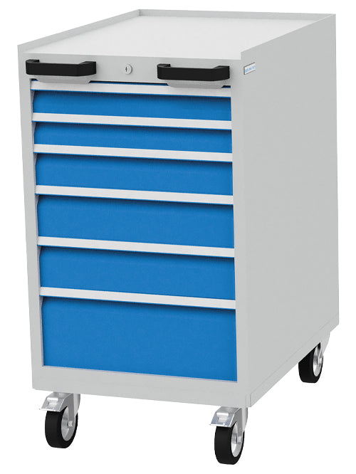 Drawer cabinet, mobile, with wheels, R 18-24, 555x736x990mm, 6 drawers, load capacity 500kg, BEDRUNKA