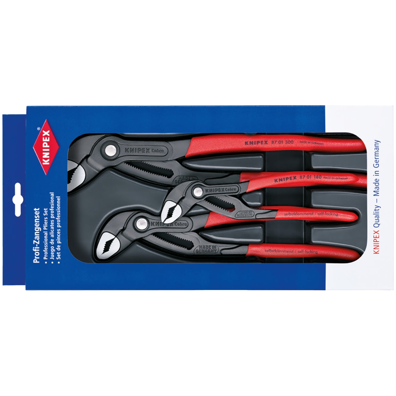 Adjustable pipe and nut pliers KNIPEX COBRA 00 20 09 V02