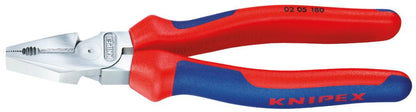 Combination pliers, chrome-plated, 180 mm, two-component handles, KNIPEX