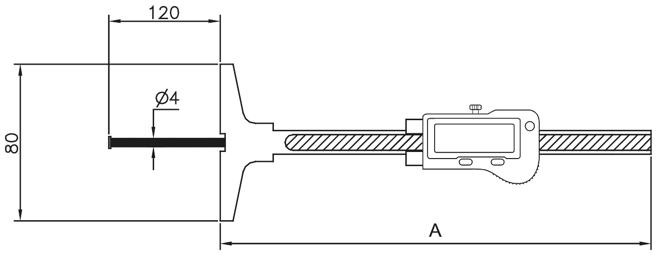 Digital depth gauge for small holes IP67 ALPA MEGALINE AA083