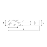 Freze cu doua caneluri HSS cu varf sferic WRK Short - sefira.ro