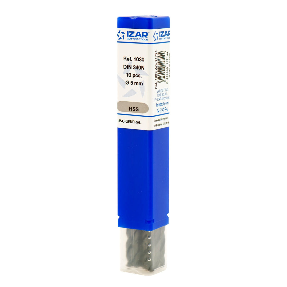Burghiu HSS DIN340N lung - 1030 - 3.60 mm IZAR