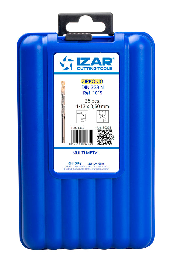 Burghiu Set DIN338 25-PCS.  - 1456 - 1-13X0.50 Zirconiu (1015)  IZAR