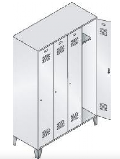 Locker cabinet 7035/5012 1850x320x500mm