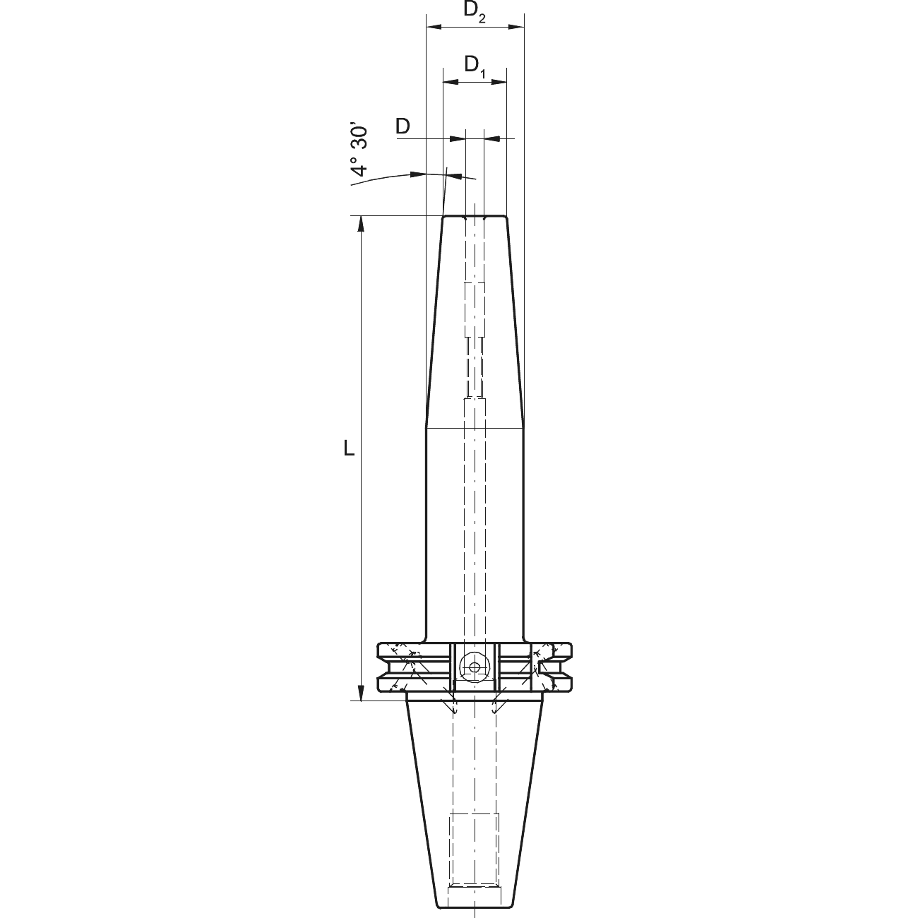 Retractable tool holder DIN 69871 SK 50 form AD+B KERFOLG