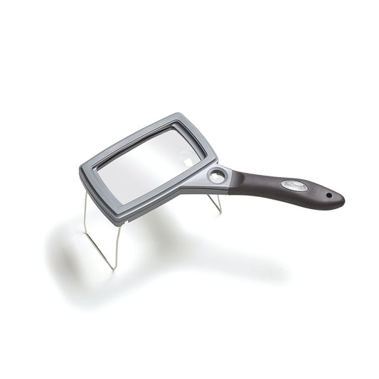 Double magnifying glasses with ergonomic rubber handle