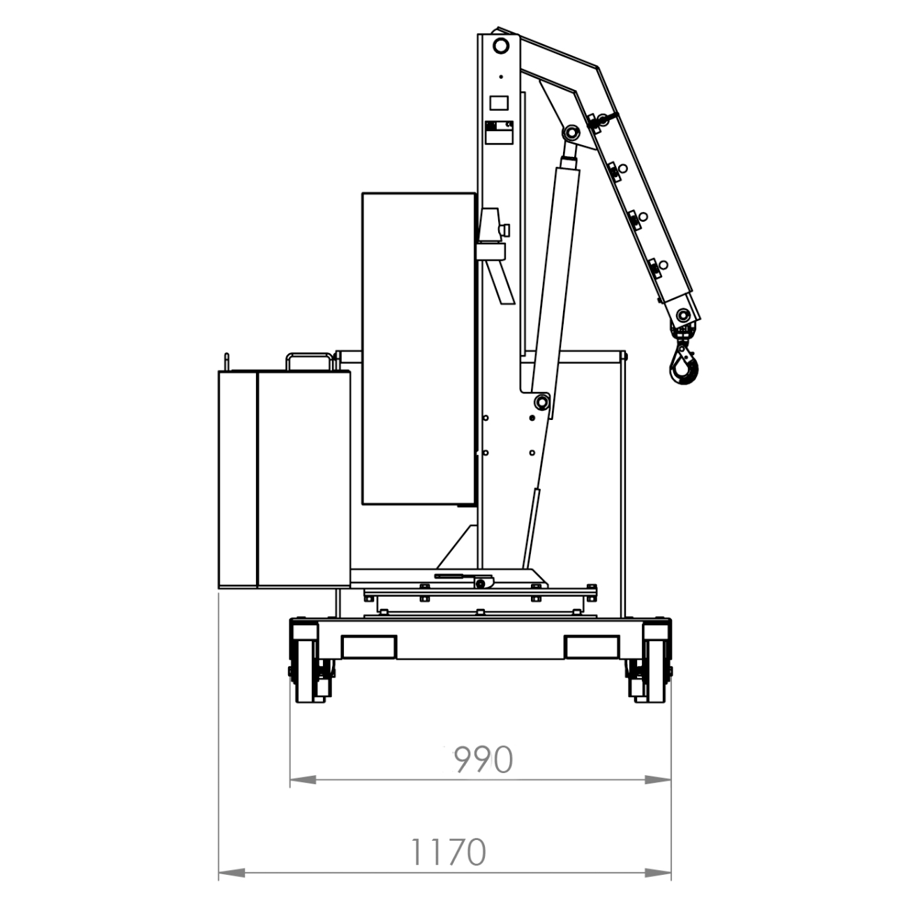 360° ballast rotary cranes with manual extension M9415 B-HANDLING