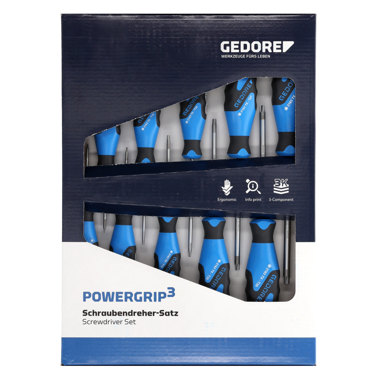 Set surubelnite 3C, 5.5-8mm, PH1; 2, tester de faza, 10 buc, 2150-2160 PH-010, GEDORE - sefira.ro