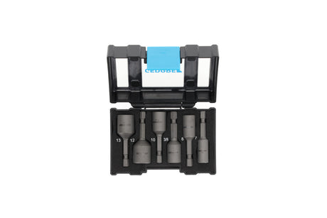 Set tubulare 1/4" cu prindere bit, pentru masina, 7; 8; 10; 12; 13; 3/8", 6 piese, Nr. 666-006, GEDORE - sefira.ro