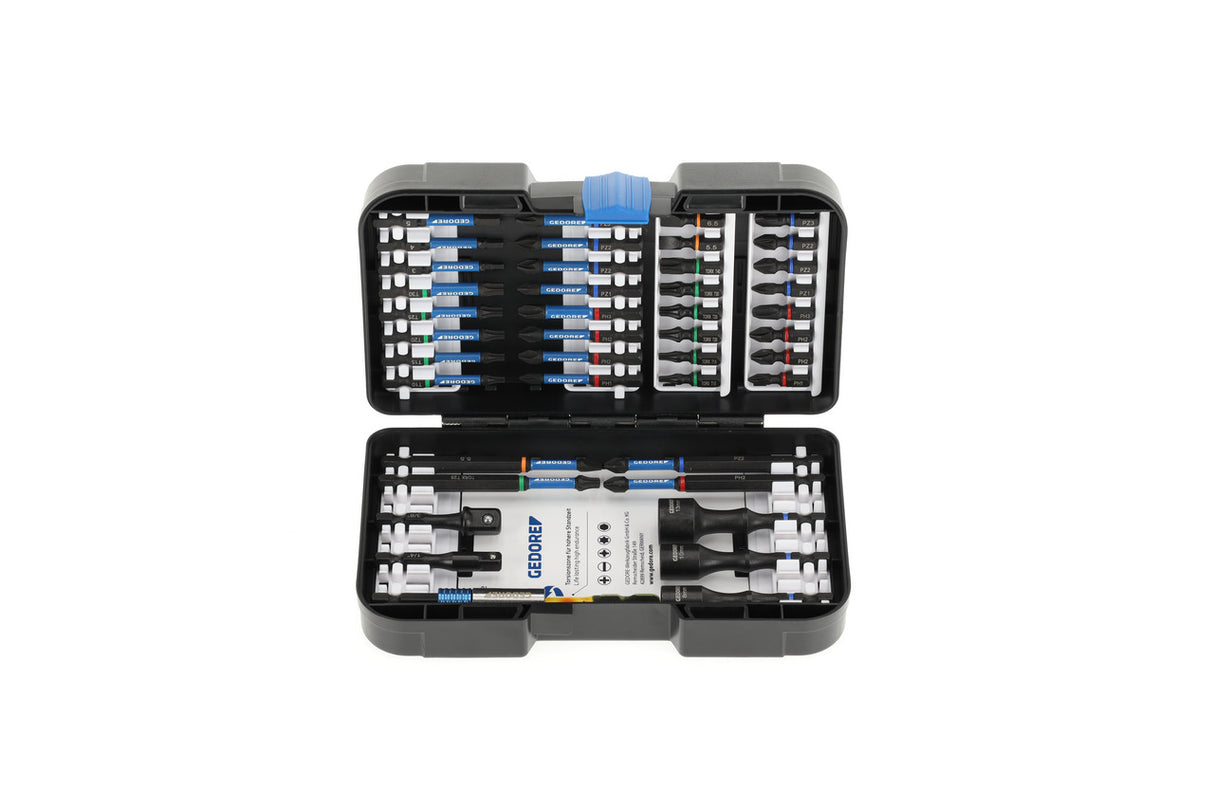 Set tubulare 1/4" cu prindere bit, pentru masina, 7; 8; 10; 12; 13; 3/8", 6 piese, Nr. 666-006, GEDORE - sefira.ro