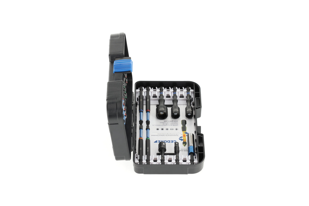 Set tubulare 1/4" cu prindere bit, pentru masina, 7; 8; 10; 12; 13; 3/8", 6 piese, Nr. 666-006, GEDORE - sefira.ro