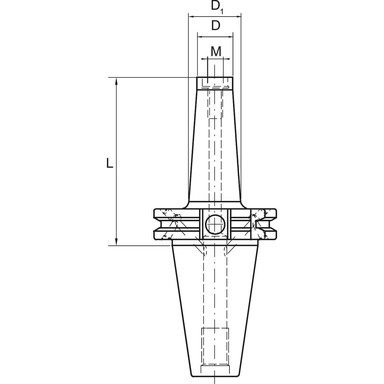 Tool holder for threaded coupling DIN 69871 SK a form AD+B