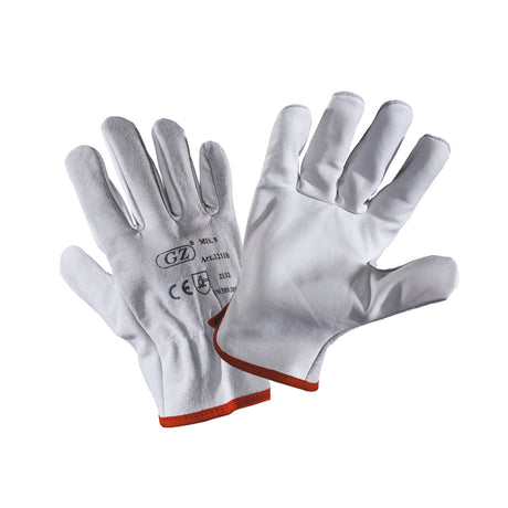 Manusi de lucru din piele de vaca cu flori si piele crusta - sefira.ro