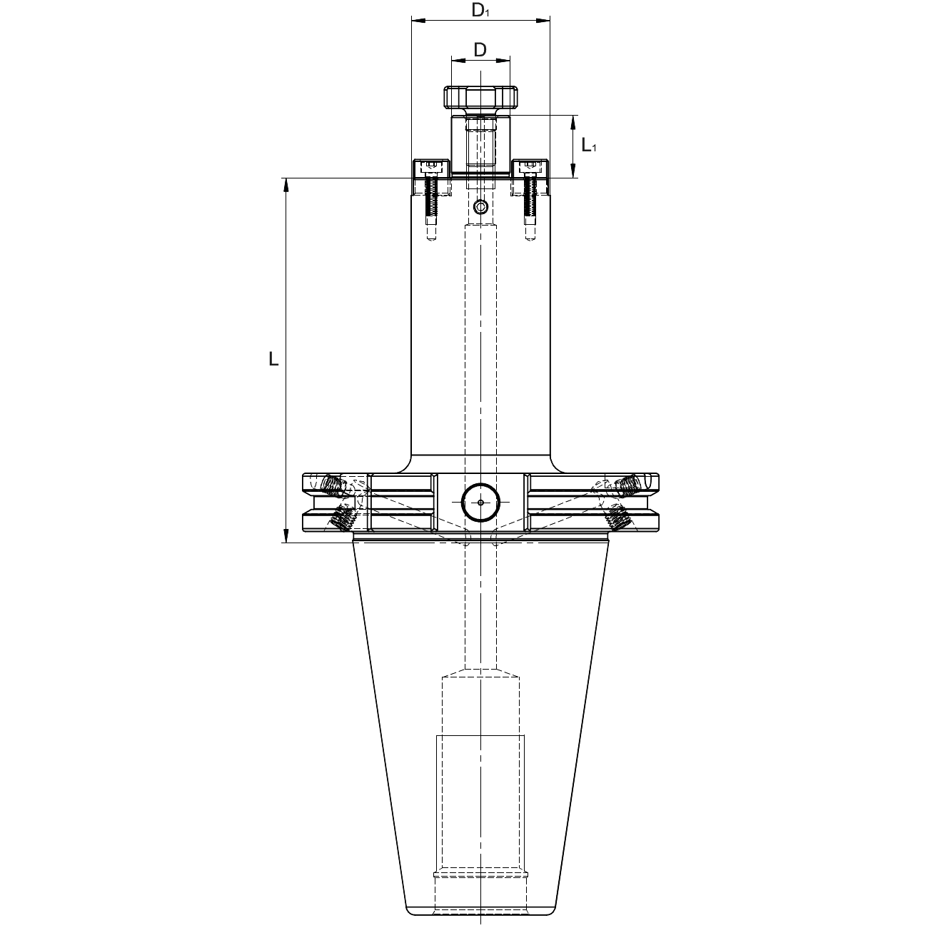 Tool holder for milling head with fixed drive DIN 69871 SK 50 AD+B EROGLU