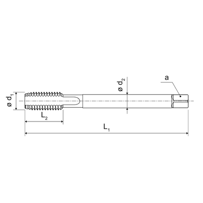 KERFOLG right-hand flute tap for blind holes with left-hand thread M