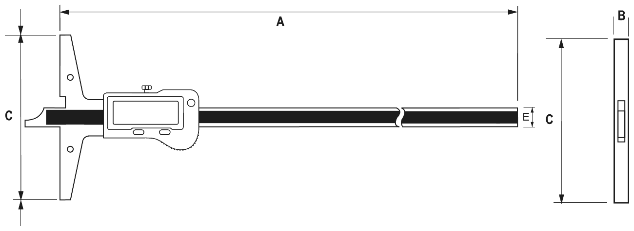 Digital sliding caliper IP67 with preset ALPA AA054