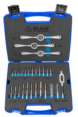 Filiera MONOBLOCK + Tarod de mana Set - 3006 - M3-M12 + COMBI 30 PCS IZAR
