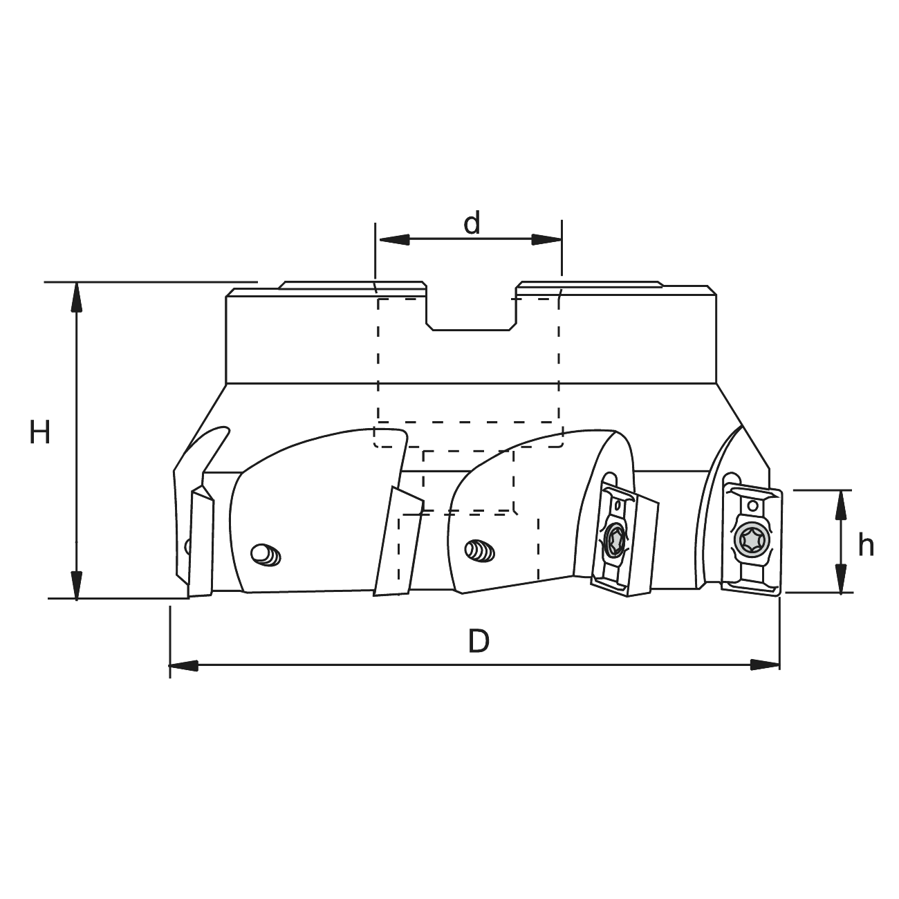 Shoulder mills 90° hole coupling KERFOLG WALL