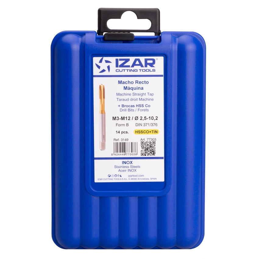 Tarod de masina drept HSS Co DIN371 (M) Inox - 3149 - Set + 1016 HSS Co - TIN IZAR