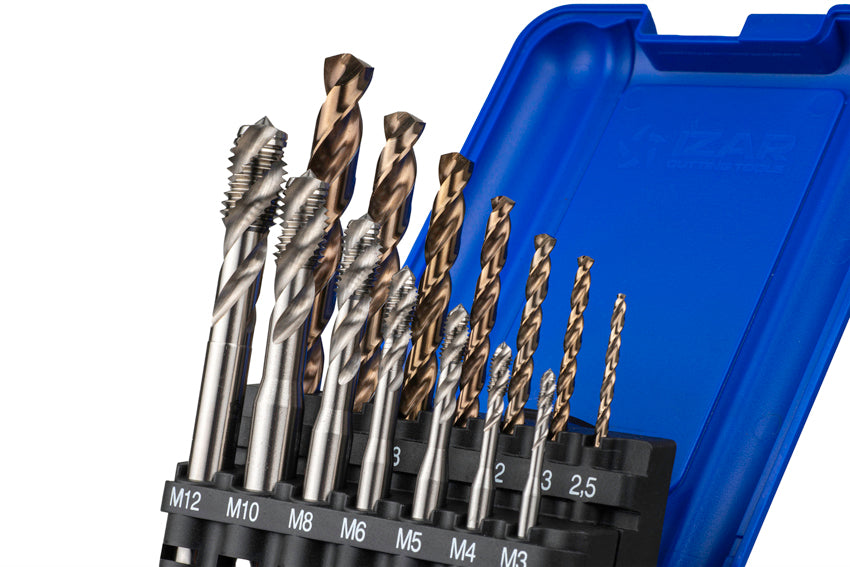 Tarod de masina spiralat HSS Co DIN371 (M)  - 3150 - Set+BROCA HSSE IZAR