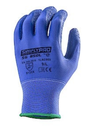 SIMPLY PRO SG 850L precision protective gloves, size 6, latex dipped, wet conditions, EUROTEHNIQUE